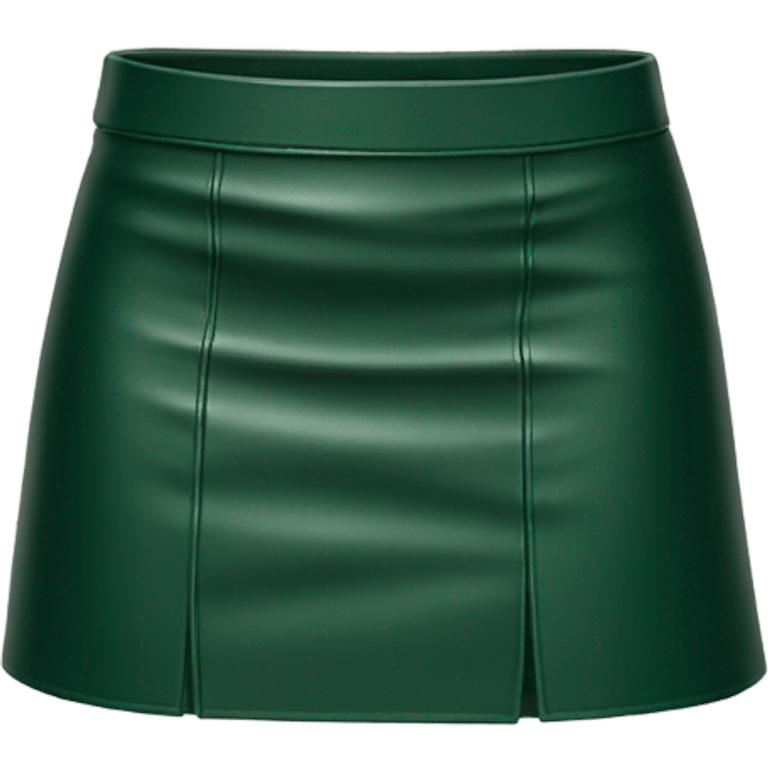 Dark Green leather mini skirt isolated emoji