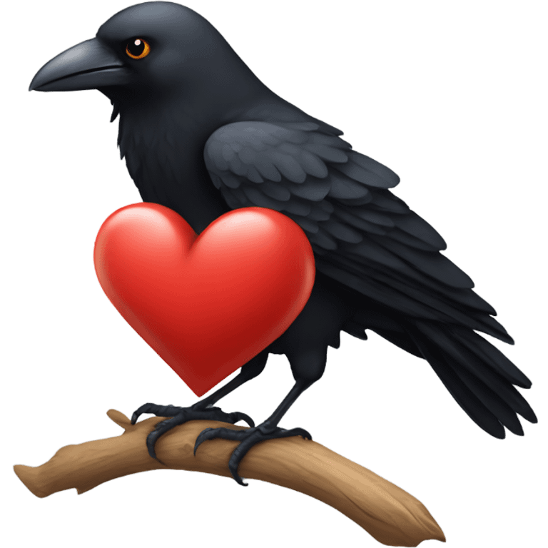 Crow in love  emoji