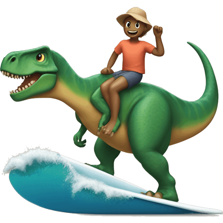 dinosaurio surfista  emoji