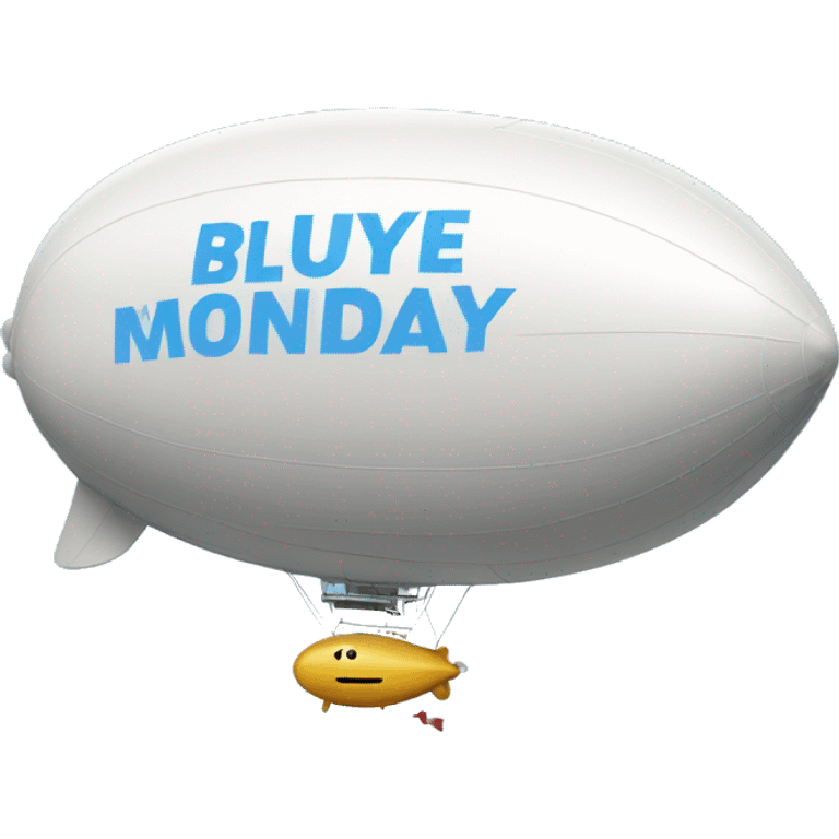 blimp that says "goodbye blue monday" emoji