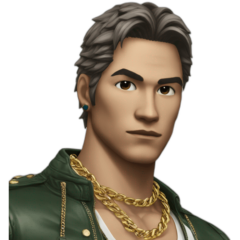 eddie from tekken wearing Gucci chain emoji