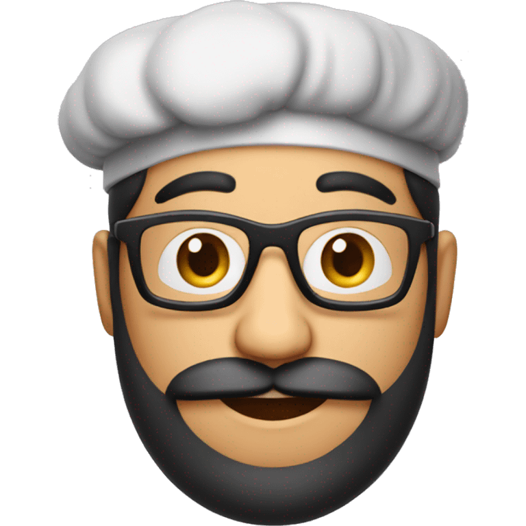 punjabi person who is chef by profession having thick beard and specs emoji