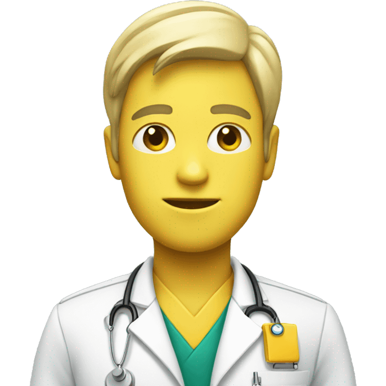 Aa yellow face with dokter uniform emoji