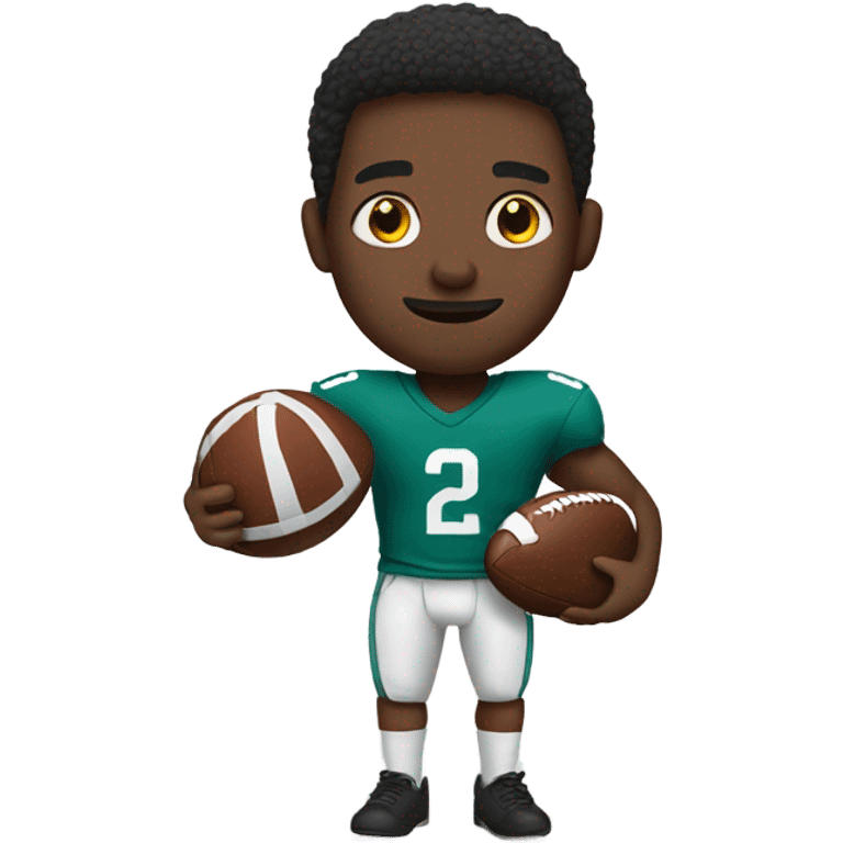 Black guy with football emoji