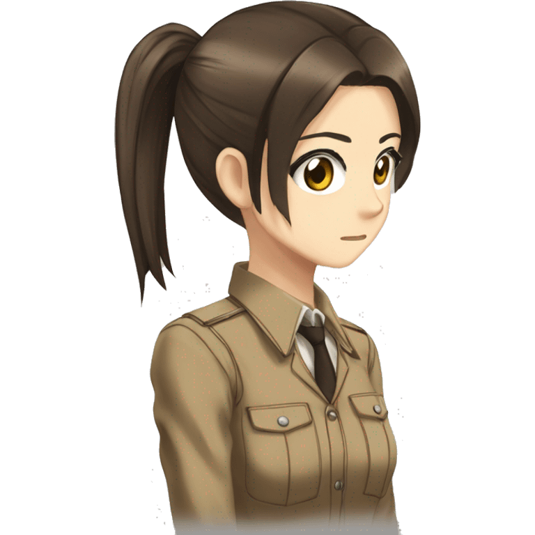 Sasha Braus brown hair hair in a ponytail anime attack on titan emoji