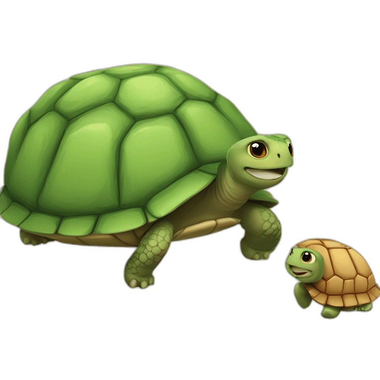 Chat sur une tortue emoji