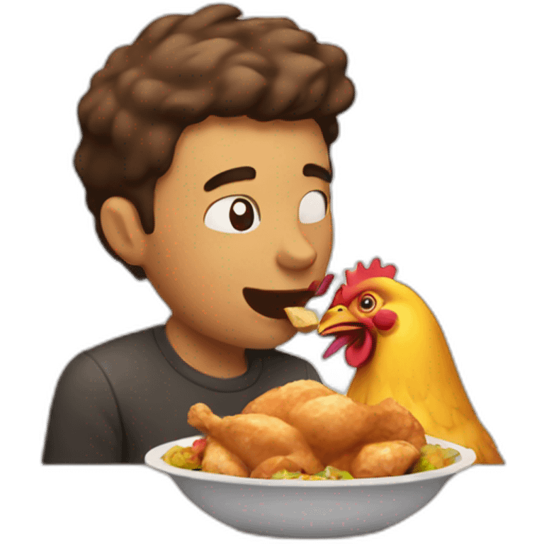 man eating a chiken emoji