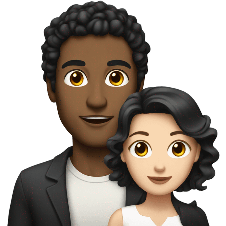 Extremely attractive Brown man with black hair and white woman with brown hair with cats  emoji