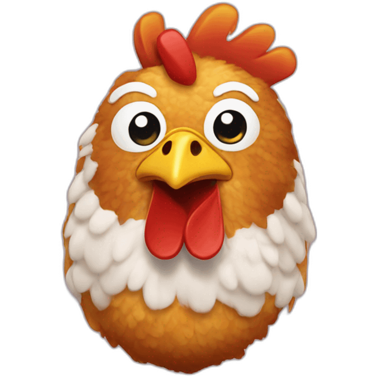 Chicken made of fried chicken emoji