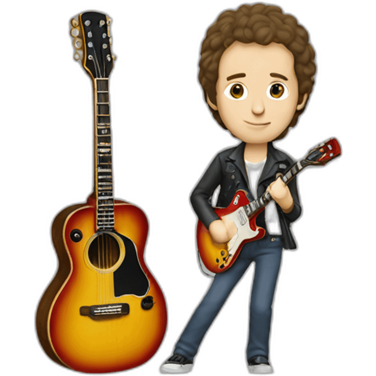 Pete Townshend young with guitar emoji