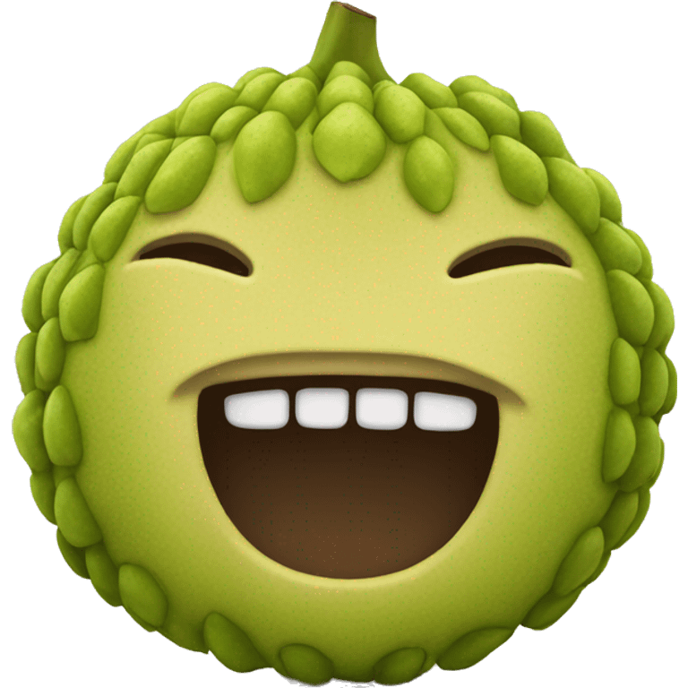 jackfruit with face emoji