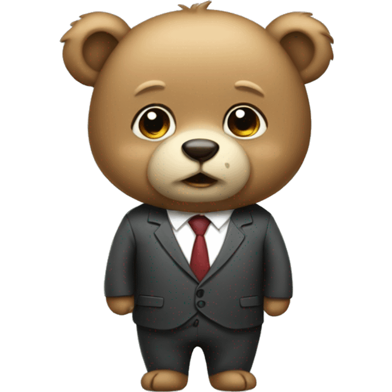 Cute bear wearing a suit emoji