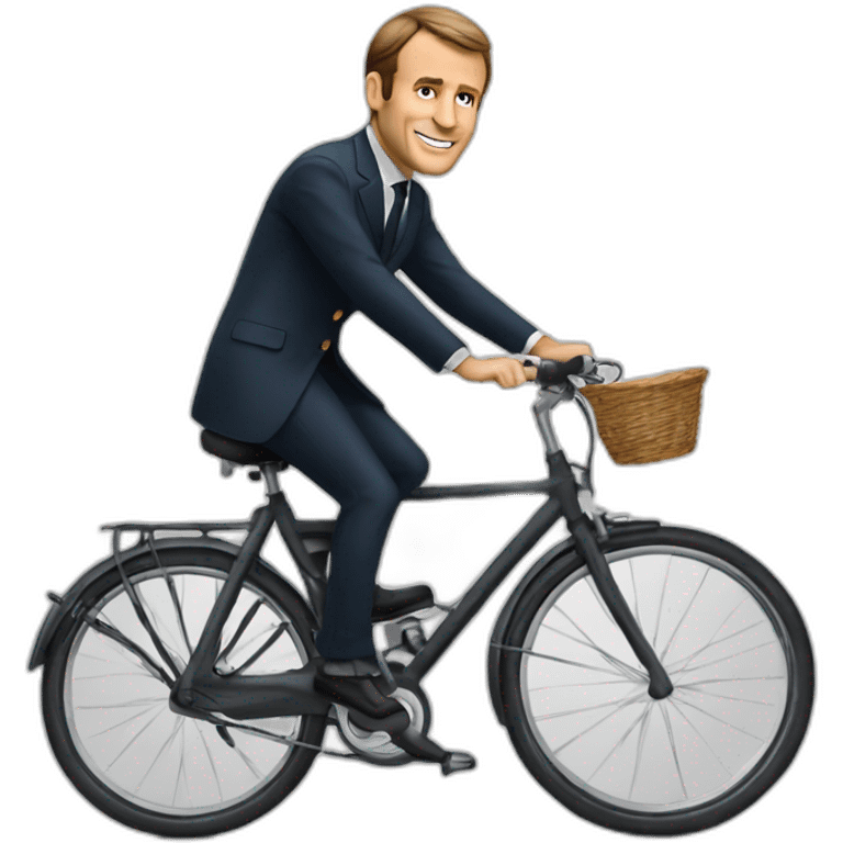 Macron sur un vélo emoji