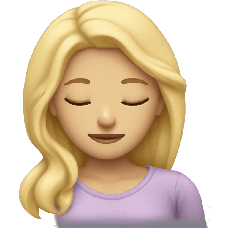 Blonde girl sleeping emoji