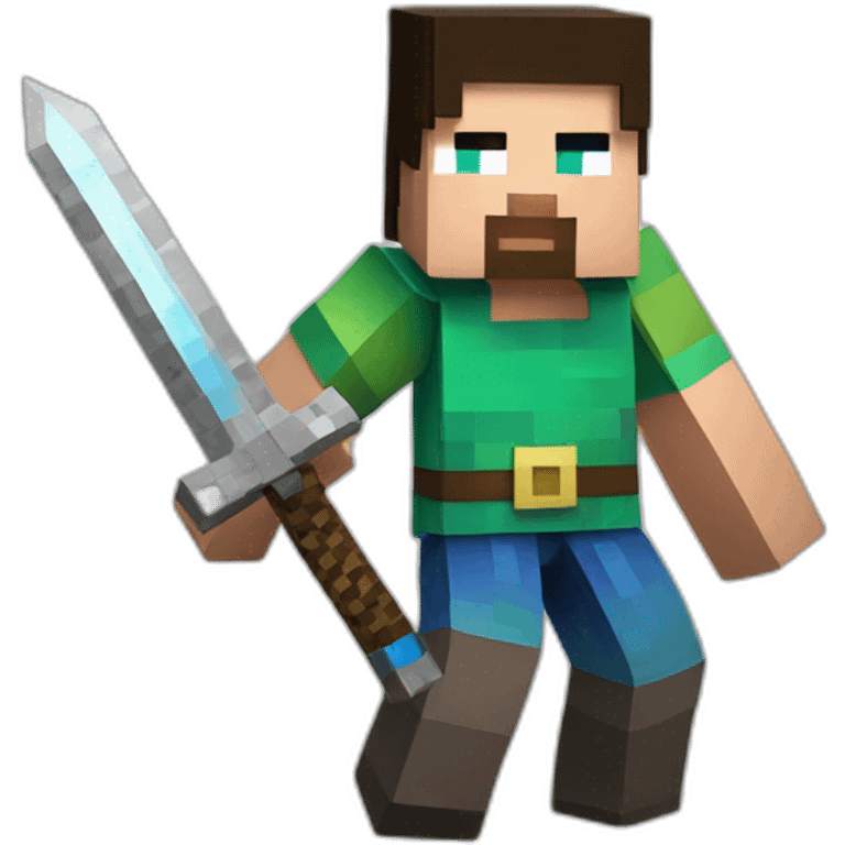 minecraft steve carrying a sword emoji