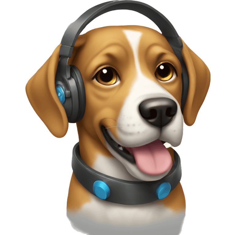 Dog with headphones emoji