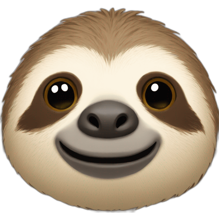 sloth makes a kissing face emoji