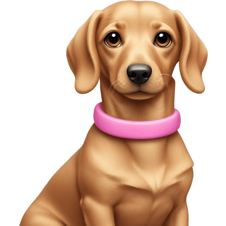 Blond sausage dog pink  emoji