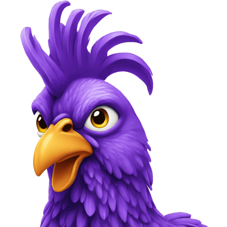 Purple chicken shaking its but emoji