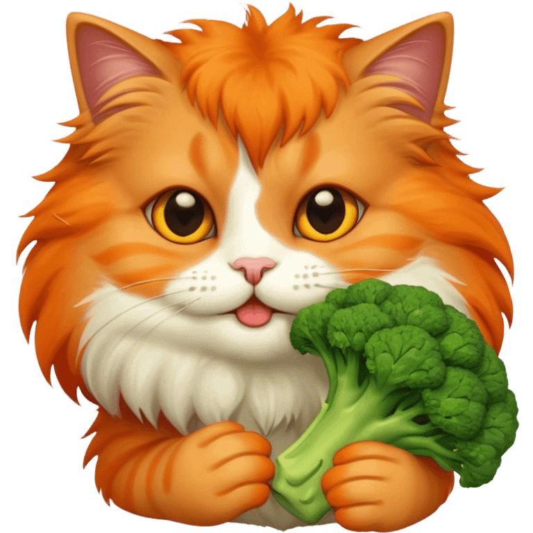 cat eating broccoli  emoji