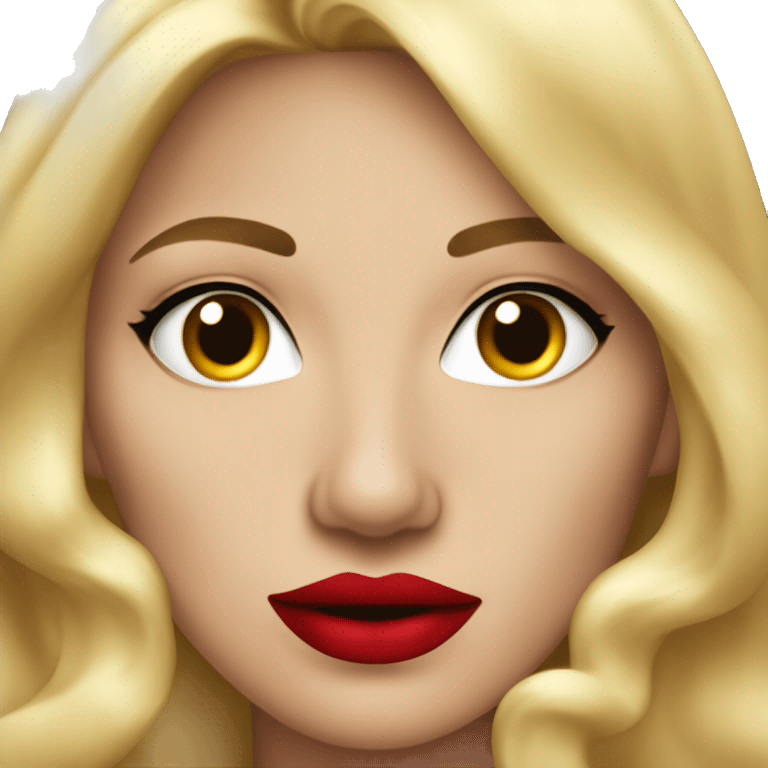 Chanteuse blonde avec du rouge à lèvres  emoji