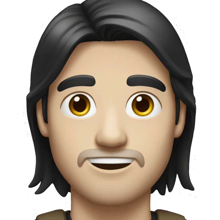 a white-skinned man with black straight hair
 emoji