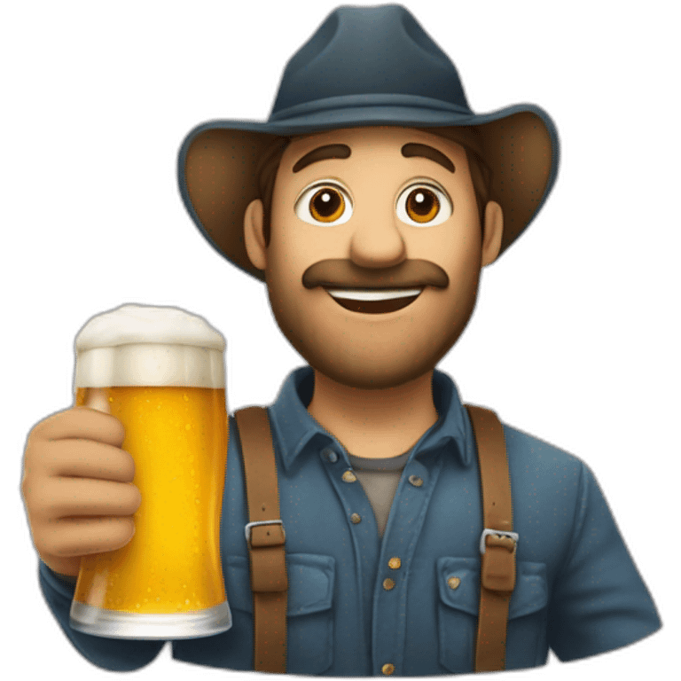 beauf avec une bière dans la main etchauve emoji