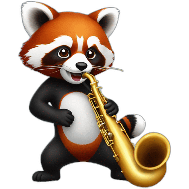 red panda playing saxo emoji