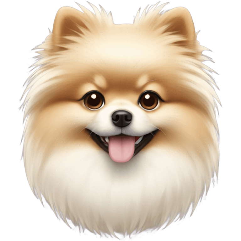 Fluffy pom white and cream emoji