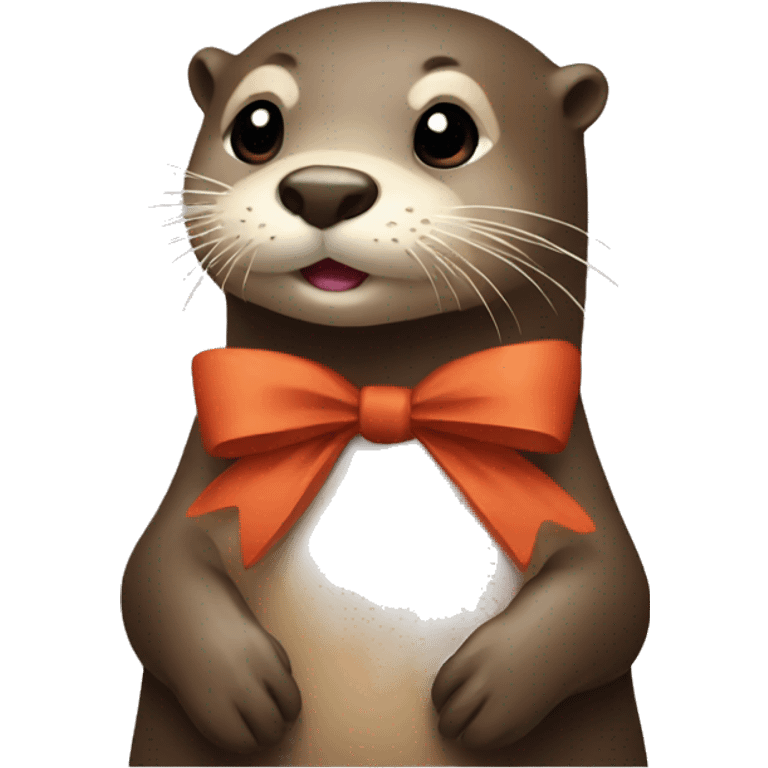 Otter with bow emoji