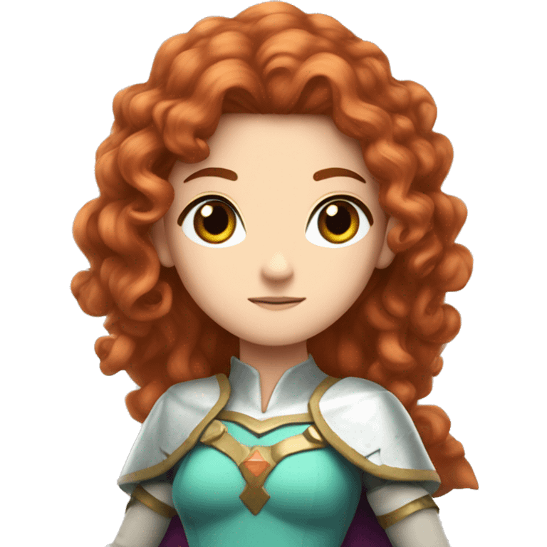 a white girl with long red curly hair and freckles, cosplaying Princess Zelda posing and ready for a fight emoji