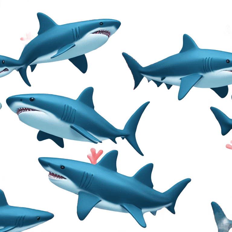 Shark swimming in coral reef emoji