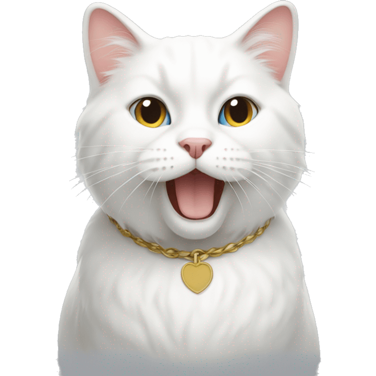 The white cat is British emoji