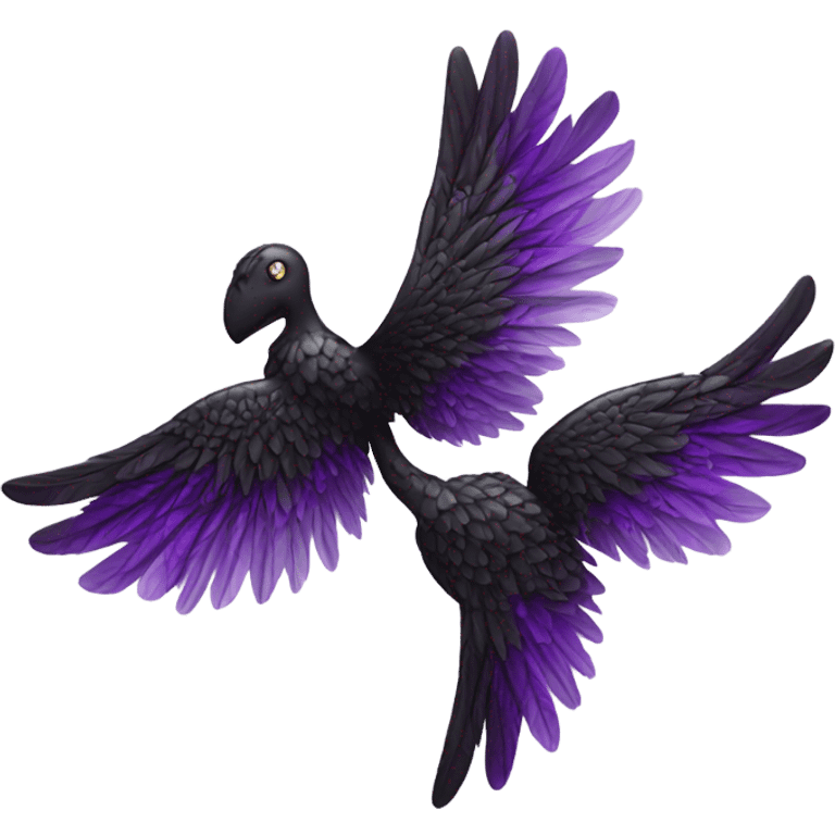 Black and purple wings emoji