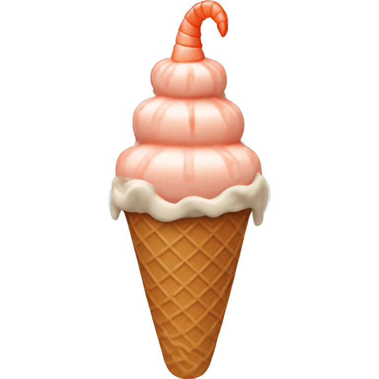 ice cream cone with shrimp on top emoji