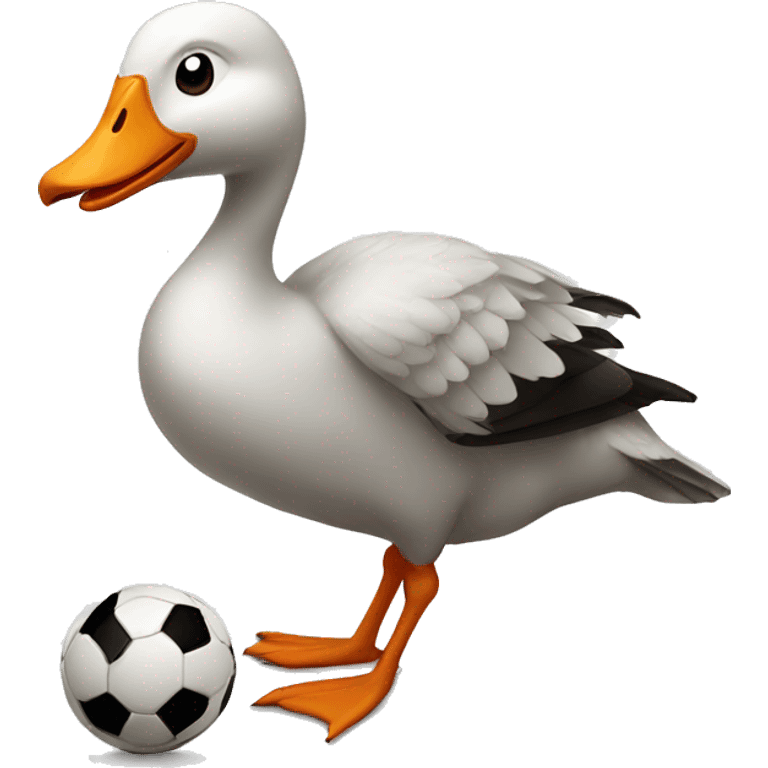 Goose playing soccer emoji