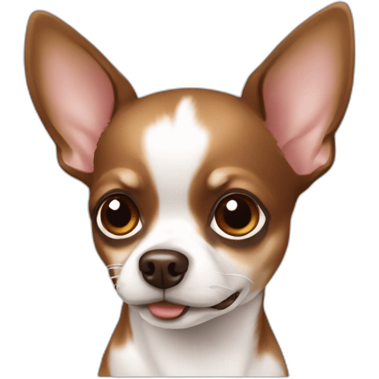 Dog chihuahua marron and white emoji