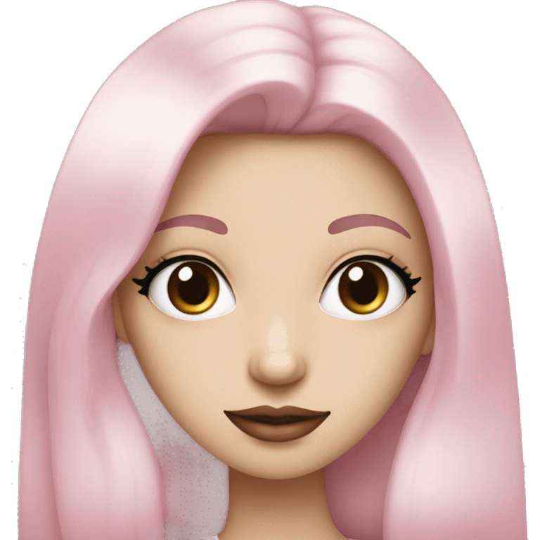 Girl with very Long lashes, white skin and pink lips emoji