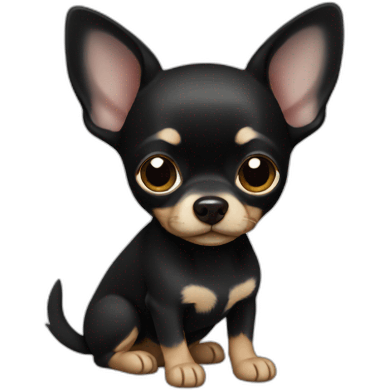 chihuahua color all black emoji