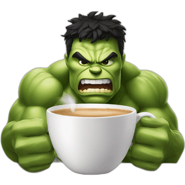 Hulk drinking cappuccino  emoji