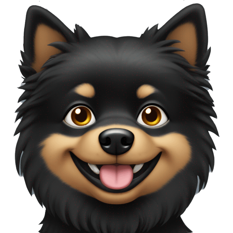 Black spitz female dog emoji