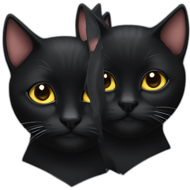 Two black cats emoji