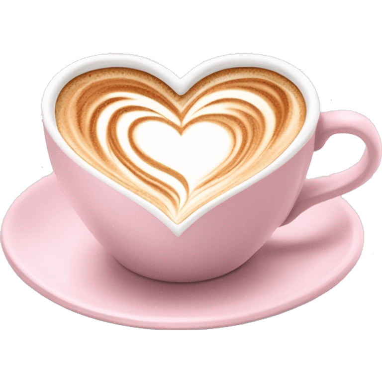  pale pink rococo coffee mug heart shaped cappuccino emoji