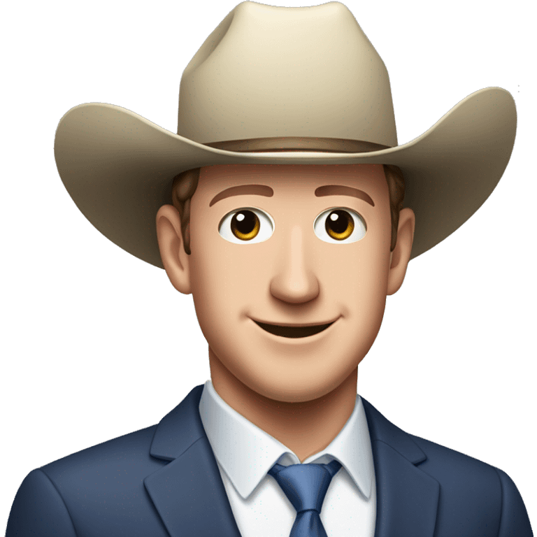 mark zuckerberg with cowboy hat and a formal blazer emoji