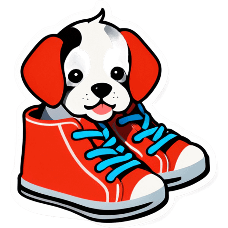 Dog waring shoes emoji