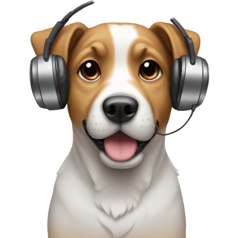 a dog with headphone emoji