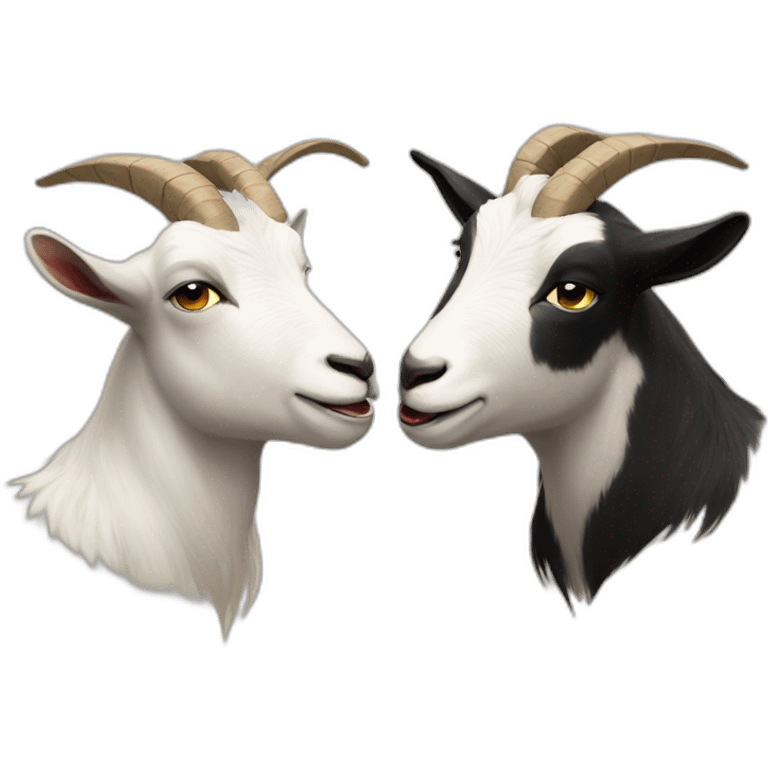 two goats are fighting emoji