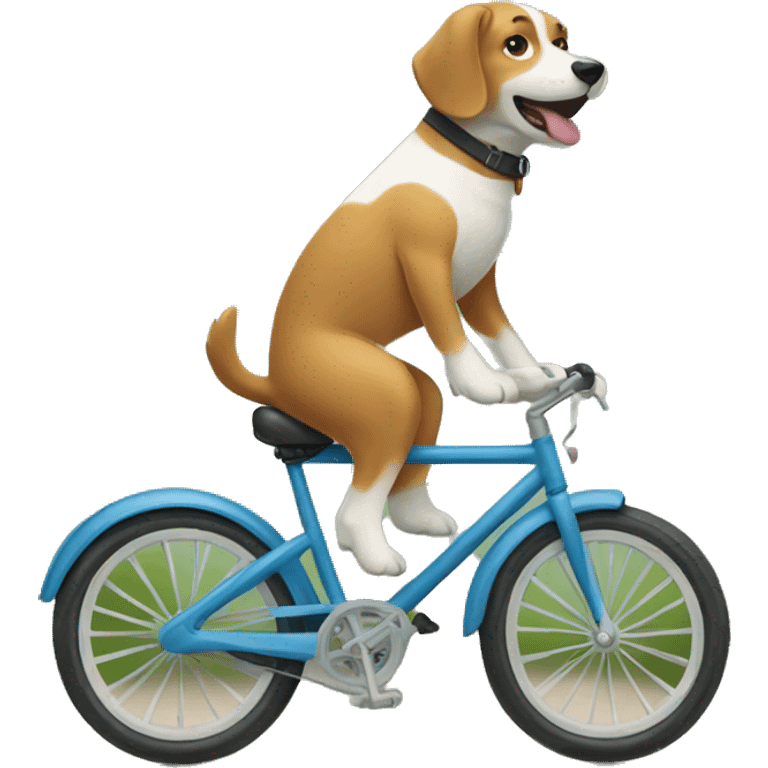 Dog riding bycicle emoji