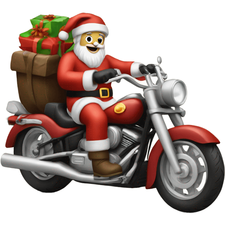 Santa on motorcycle  emoji