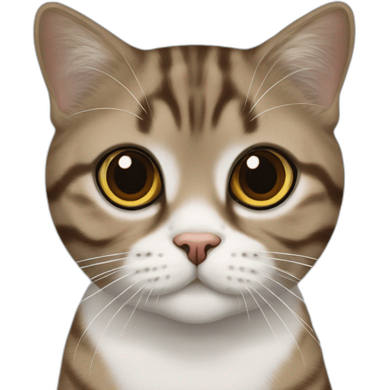 Brown Tabby and White Scottish Fold emoji